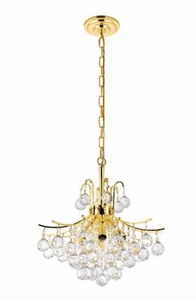 Chandeliers4less 848145064286 Chandelier Lighting Crystal Balls Gold Pendant 6 Light Fixture Ceiling Hanging