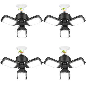 Chareada 725732885939 4 Pack Deformable Led Garage Lights 60w 8000lm Bright Ceiling Light Outdoor
