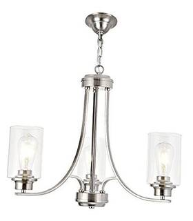 Chenxidengshichang 797823971661 Na 3 Light Brushed Nickel Chandelier Modern Lighting Fixtures Clear