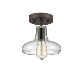 Chloe Lighting Ch54009cl08-sf1 Dickens Industrial-style 1 Light Rubbed Bronze Semi-flush Ceiling Fixture 8 Inch