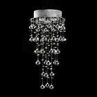 B877-bn-411 Chrome Chandelier Flush-mount Floating Crystals