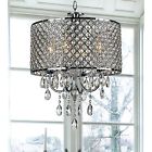 Chrome Crystals Chandelier 4 Lights Elegant Dining Room Bedroom Lighting Fixture 717109891186