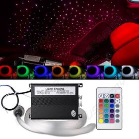 Chusyyray 854744254386 18w Car Rgbw Led Light 300 Strands Fiber Optic Star Ceiling&24key Rf Remote Kit
