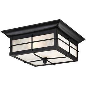 Ciata 810030940074 Lighting Orwell Square 2 Light Textured Black Outdoor Flush Mount Fixtu
