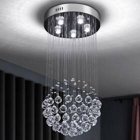 Mp068 Clairdai 15.7 Inch Modern Crystal Raindrop Chandelier Small Round Flush Mount Ceiling Lig