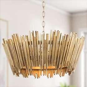Classy Leaves 735940923545 Gold Chandeliers For Dining Room Modern Farmhouse Drum Chandelier Light Fixt
