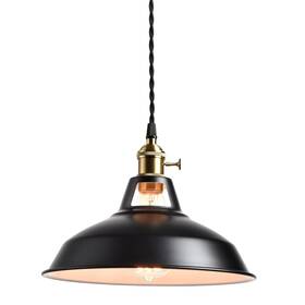 5378du Claxy Industrial Black Barn Pendant Light With Switch E26 Height