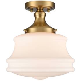 Claxy B5298cu-j-n Modern Gold Semi Flush Mount Ceiling Light Schoolhouse Fixture