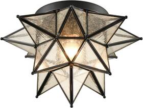 B7060cu-16bk Claxy Boho Moroccan Seeded Glass Moravian Star Light Fixture Ceiling Flush Mount