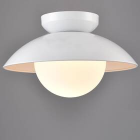 B7278cu-ww Claxy Nautical Modern Ceiling Light Flush Mount White Dome Fixture Wi
