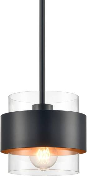 B5333du-bk-t Claxy Store Pendant Lights Kitchen Island Rod Hanging Light Fixture