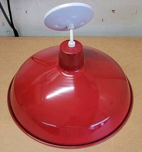 Claxy T5378du-r Industrial Modern Pendant Light Kitchen Red Metal Barn Hanging 16 Inch