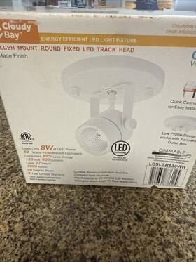 Cri90 Cloudy Bay 711639876125 Nib Led Flush Mount Ceiling Spot Light 8w 600lm 3000k White