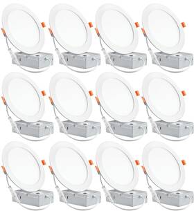 Codaful 707091904148 12 Pack 6 Inch Ultra-thin Led Recessed Ceiling Light With Junction Box 6000k