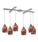 73031-6 Collection Avalon Satin Lighting 6 Nickel Lite Pendant Elk