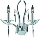29490 Collection Chrome Drop 2 Light Triarch Sconce Wall Crystal Allure