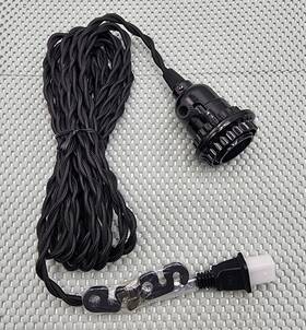 Crb040 Colonial Tin Works 15.5ft Fabric Cordset With Socket For Mason Jar Pendant Lamp
