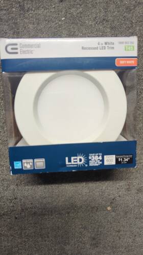 Commercial Electric 046335019256 4 Inch White Recessed Led Trim Soft T45 New