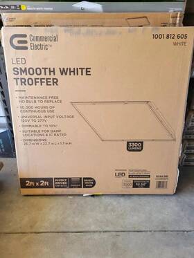 Commercial Electric 046335109780 2ft X 96-watt Led White Lens Grid Ceiling Troffer