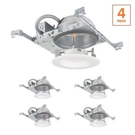 Commercial Electric 046335122277 6 Inch White Recessed Lighting Housings And Led Trims 4-pack