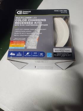 1008 Commercial Electric 046335126183 Color Changing Recessed Light Kit #1008 439 296