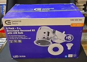 1002 Commercial Electric 058219912720 3 Inch Soft White Led Directional Recessed Lighting - 6 Pack