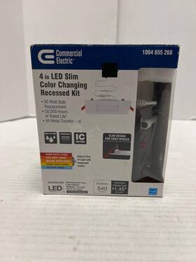 Commercial Electric 058219914762 Ultra Slim High Lum 4 Inches Color Selectable Canless Led