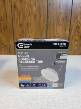 1006 Commercial Electric 058219918463 91846 Ultra Slim Led 4 Inch Round Color Changing Light New
