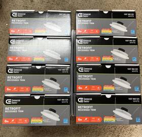 Commercial Electric 058219920121 Ce Integrated Led 6in Retro Fit Ultra Slim Selectable Color Recessed Light 8pk