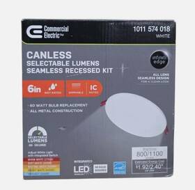 Commercial Electric 058219923320 Premium Series 6in Led Ultraslim Canless Recessed Light