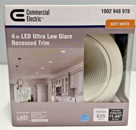 1002948978 Commercial Electric 4 Inch White Ultra Low Glare Mini Step Integrated Led Recesse