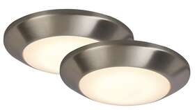 1004160621 Commercial Electric 7 Inch Brushed Nickel Led Flush Mount 2-pack Read 1 Was Used See Pics