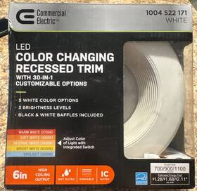 1004522171 Commercial Electric 6 Inch Adjustable Lighting Options Led Recessed Light