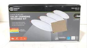 1004655271 Commercial Electric Ultra Slim 6 Inch Color Select Recessed Led Kit 4-pk 1 Is Used