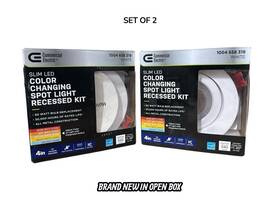 1004658319 Commercial Electric 2pk 4 Inch Selectable Color Changing Canless Recessed Led Kit