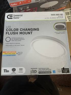 1005683161 Commercial Electric 1 11 Inch Led Color Change Flush Mount Light With Night