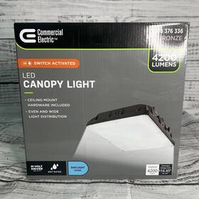 1008376336 Commercial Electric Led Canopy Light 4200 Lumens Bronze - Brand New
