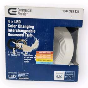 1004 Commercial Electric 192968500101 Adjustable Retrofit Recessed Led Light White 4 Inch