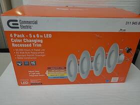 Commercial Electric 192968700624 5/6 In White Integrated Led Energy Star Color Changing