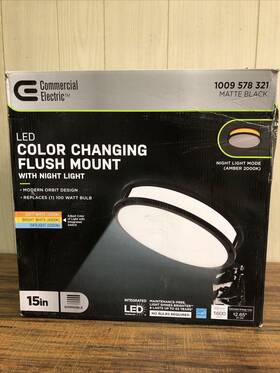 564451111 Commercial Electric Led Color Changing Flush Mount With Night Light 15