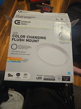 56582192 Commercial Electric 9 Inch Led Color Changing Flush Mount Ceiling Light