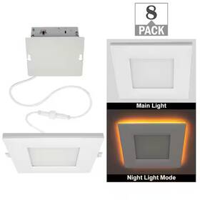 Commercial Electric 849489076065 6 Inch Square Led Recessed Light Night Canless