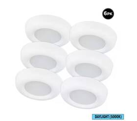 5cct Commercial Electric 849489080369 4 Inch Disk Lights 6-pack Flush Mount 800 Lumens
