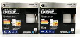 91487 Commercial Electric 2 Pcs 4-in Led Frameless Adj Color Temp Recessed Light