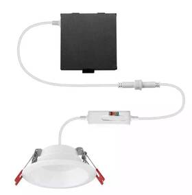 91535 Commercial Electric Ultra Baffle Integrated Led 4in Round Canless Recessed Light
