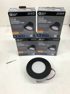 91978 Commercial Electric Lot Of 4 Retro Fit Selectable Color Led Recessed Black