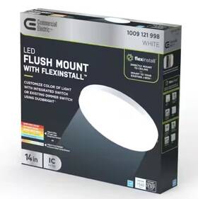 92060 Commercial Electric Flexinstall Led Disklight Recessed Ceiling Light White 14