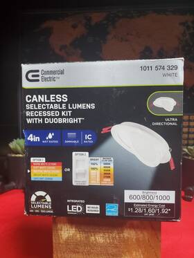 92339 Commercial Electric Duobright Led Ultra Directional Canless Recessed Light 4 Inch