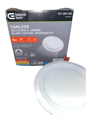 92342 Commercial Electric Premium Series Led Baffle Canless Recessed Light 6 Inch