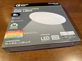 A01059301a Commercial Electric 8 Inch Led Flush Mount Light Fixture 900-1400 Lumens Dimmable